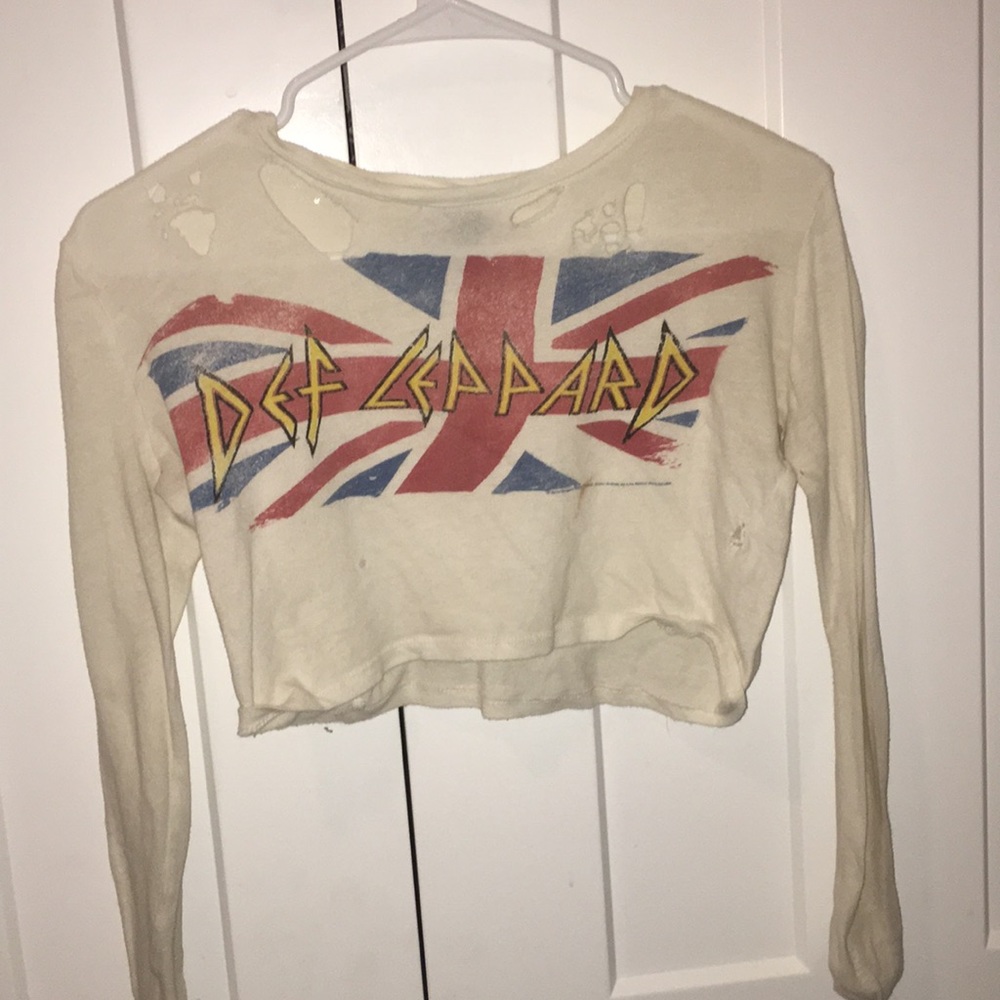 Distressed Def Lepard Croptop